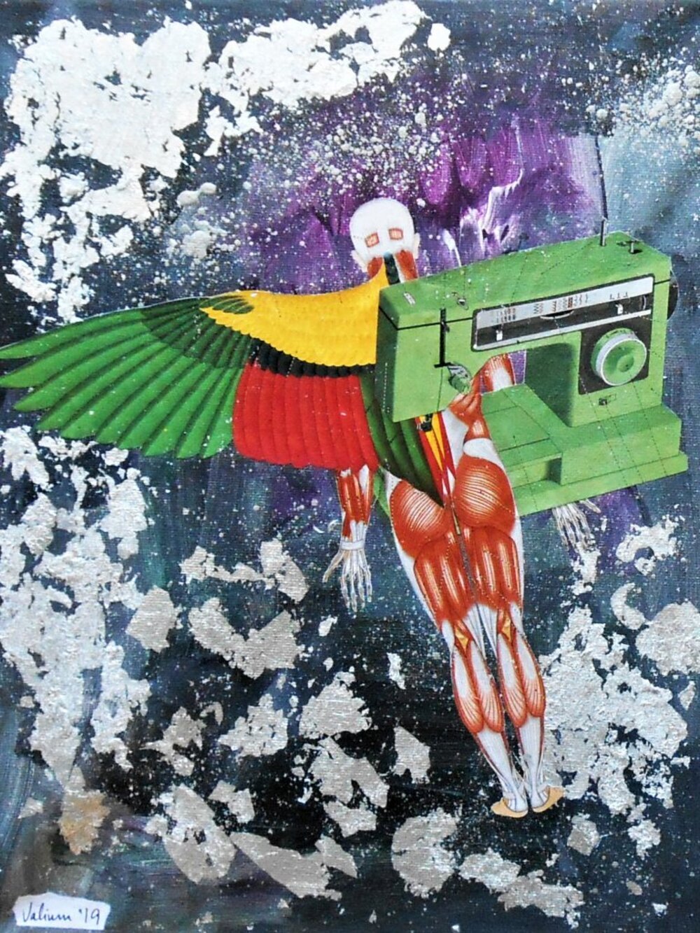 Original & unique collage on a 11 X 14 X 1/2 canvas